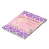Bloc-note Bébé fille en rose avec des fleurs (Tourné)