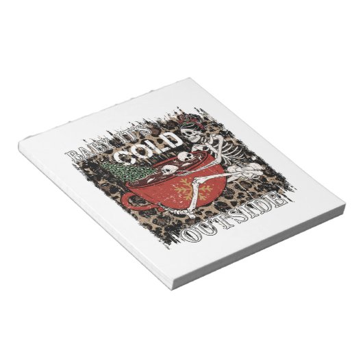 Bloc-note Bébé Il fait froid dehors Squelette Noël (Incliné)