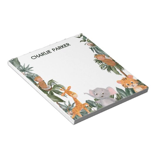 Bloc-note Bébé mignon animaux de la jungle (Incliné)