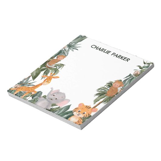 Bloc-note Bébé mignon animaux de la jungle (Tourné)