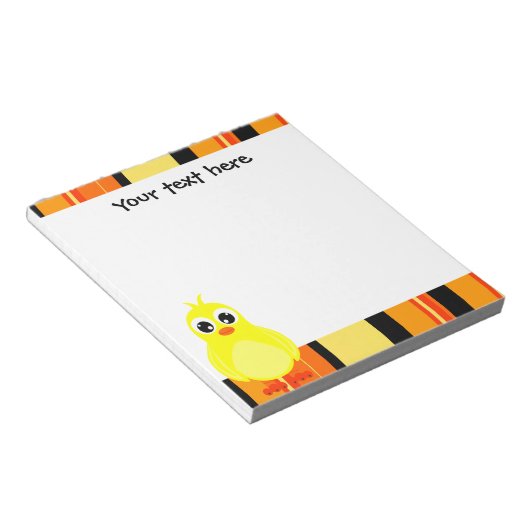 Bloc-note Bébé mignon - Orange Stripe (Incliné)