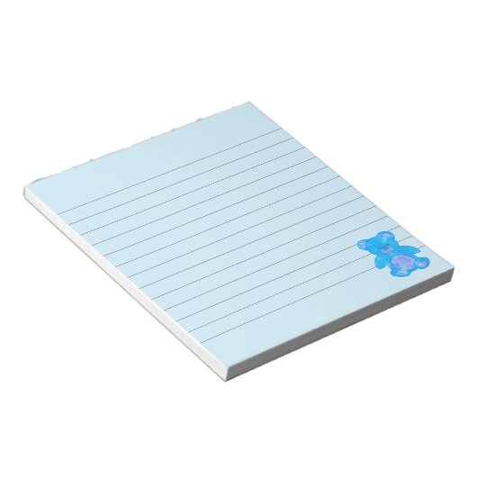 Bloc-note Bébé mignon Ours en bleu personnalisé (Incliné)