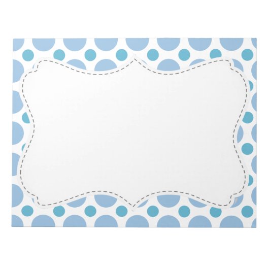 Bloc-note Bébé mignon Pois bleus (Devant)