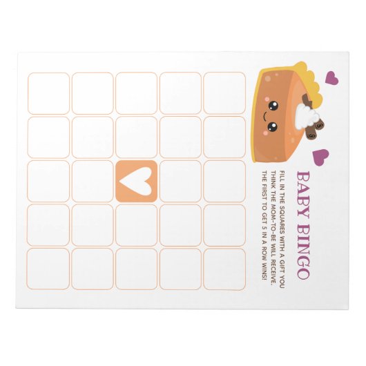 Bloc-note Bébé tombé Bingo au petit chou à la crème (Devant)