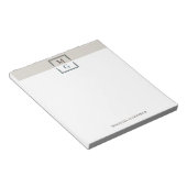 Bloc-note Beige Brown Vert Propre Manly Monogramme & Nom (Incliné)