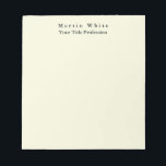 Bloc-note Beige Couleur Plat Élégant Professionnel Moderne<br><div class="desc">Design simple,  moderne,  minimaliste pour les entreprises. Ce modèle peut être customisé pour répondre à tous les métiers professionnels.</div>