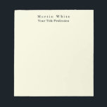 Bloc-note Beige Couleur Plat Élégant Professionnel Moderne<br><div class="desc">Design simple,  moderne,  minimaliste pour les entreprises. Ce modèle peut être customisé pour répondre à tous les métiers professionnels.</div>