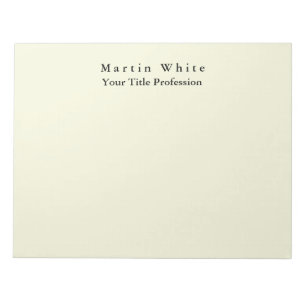 Bloc-note Beige Couleur Plat Élégant Professionnel Moderne