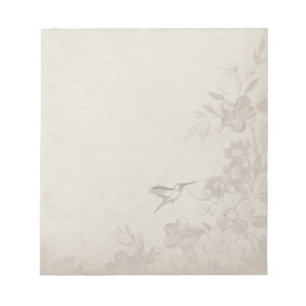 Bloc-note Beige vintage Floral
