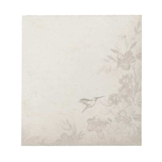 Bloc-note Beige vintage Floral (Devant)