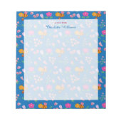 Bloc-note belle abeille bleue fleur sauvage motif floral Nom (Devant)