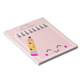 Bloc-note Belle Appréciation de l'enseignant rose mignonne (Incliné)