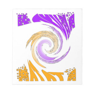 Bloc-note Belle Art Moderne Design : Tourbillon violet et or