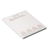 Bloc-note Belle Cute Boho Rainbow Appréciation de l'enseigna (Incliné)