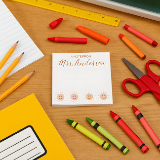 Bloc-note Belle Cute Boho Sun Appréciation de l'enseignant