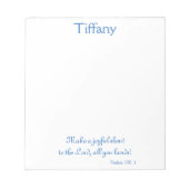 Bloc-note Belle écriture bleue et blanche (Devant)