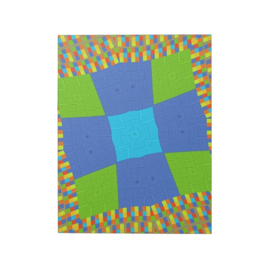 Bloc-note Belle Extraordinaire Vert Bleu Cyan Art Design d'i (Tourné)