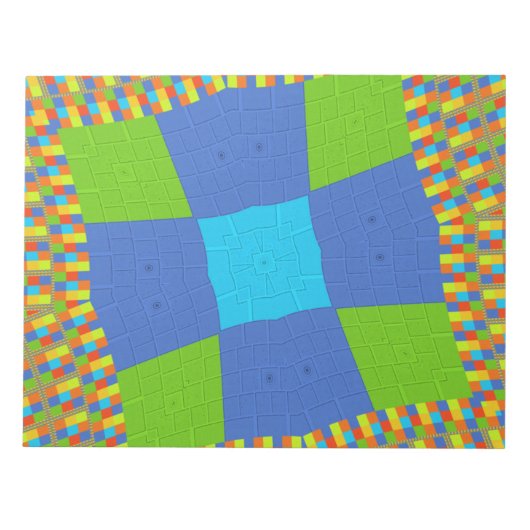 Bloc-note Belle Extraordinaire Vert Bleu Cyan Art Design d'i (Devant)