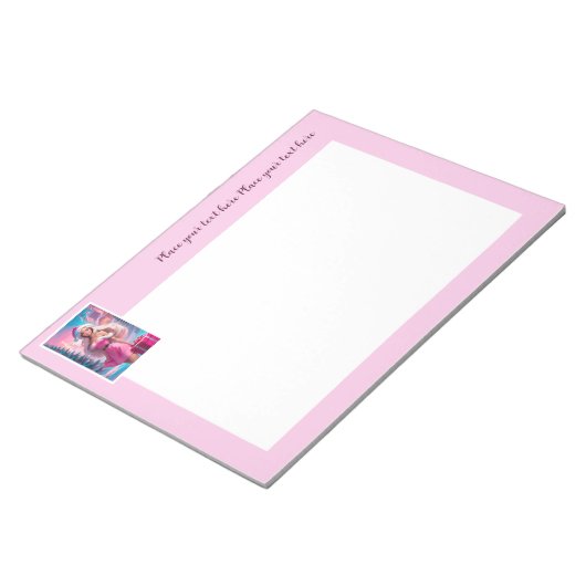 Bloc-note Belle fille de Noël rose 01 (Incliné)