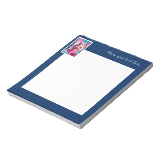 Bloc-note Belle fille de Noël rose 01 (Tourné)