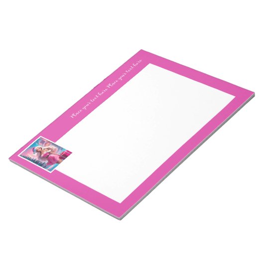 Bloc-note Belle fille de Noël rose 01 (Incliné)