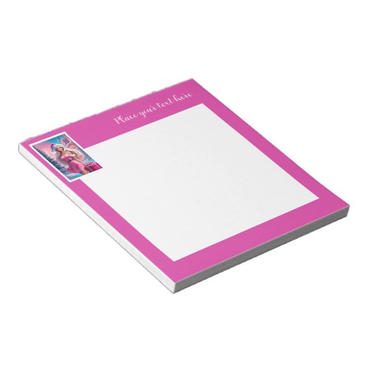 Bloc-note Belle fille de Noël rose 01 (Incliné)