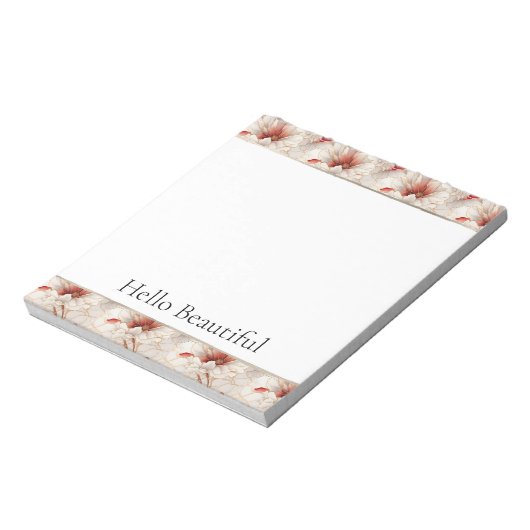 Bloc-note Belle Flore Rouge Blanc (Tourné)