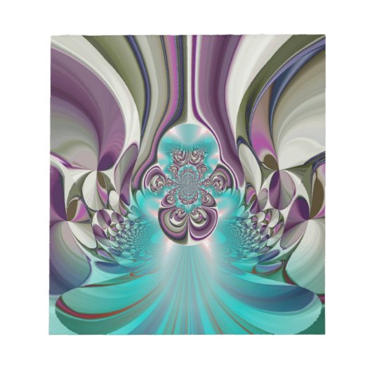 Bloc-note Belle impression Angélique Purple et Cyan Abstrait (Devant)