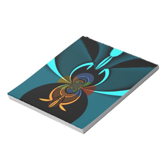 Bloc-note Belle impression Cyan Abstrait Art (Tourné)