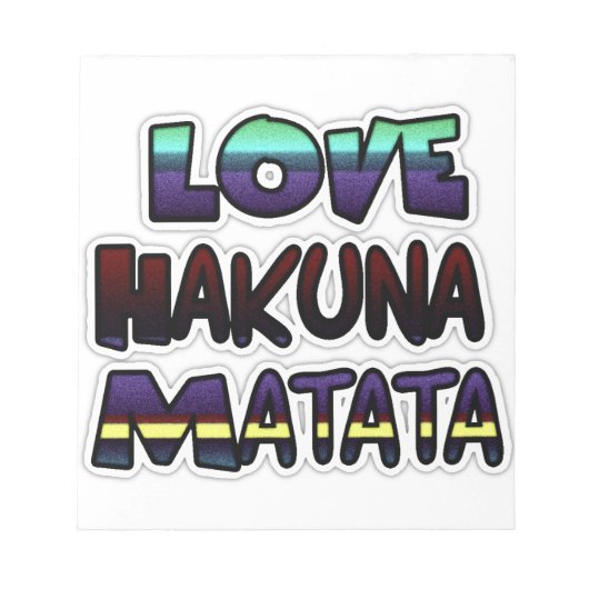 Bloc-note Belle impression d'art Hakuna Matata (Devant)