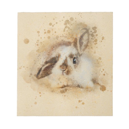 Bloc-note belle lapin brun lapin peinture artistique (Devant)
