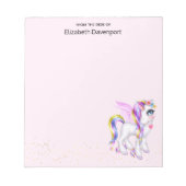 Bloc-note Belle licorne avec Rainbow Mane & Tail (Devant)