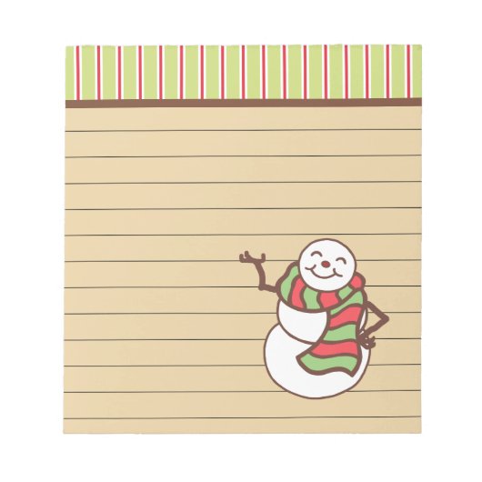 Bloc-note Belle Noël Snowman Notepad Cadeau (Devant)