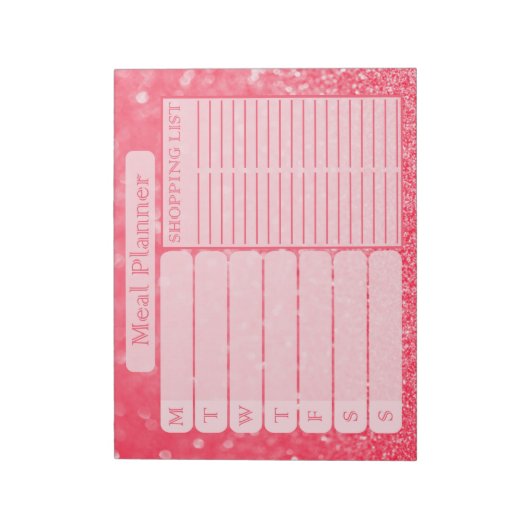 Bloc-note Belle Parties scintillant rose pour femmes Planifi (Tourné)