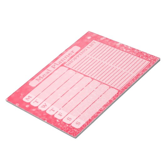 Bloc-note Belle Parties scintillant rose pour femmes Planifi (Incliné)