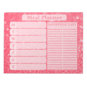 Bloc-note Belle Parties scintillant rose pour femmes Planifi (Devant)
