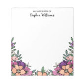 Bloc-note Belle Pêche violet Floral du bureau de (Devant)