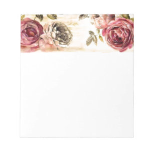 Bloc-note Belle peinture florale victorienne