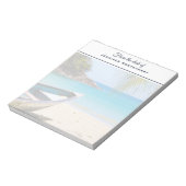 Bloc-note Belle plage tropicale avec bateau à rames (Tourné)