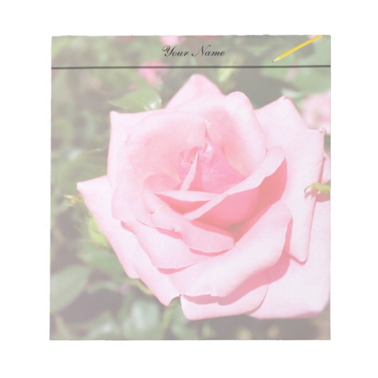Bloc-note belle rose rose fleur aux coeurs doux (Devant)