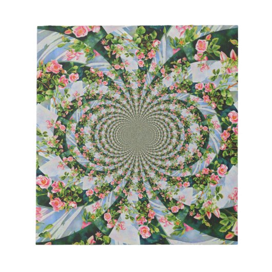 Bloc-note Belle roses roses rouges rétro aquarelle fleurie (Devant)