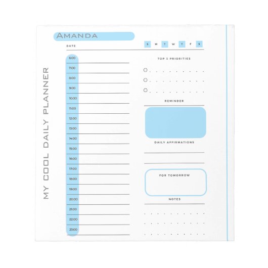 Bloc-note Belle Tear Editable Away Daily Planner (Devant)