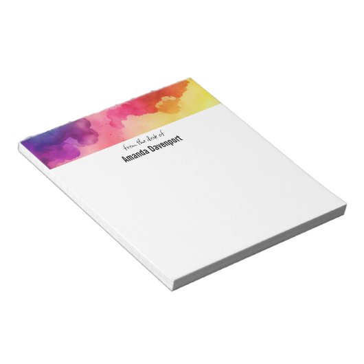 Bloc-note Belles couleurs arc-en-ciel Design abstrait (Incliné)
