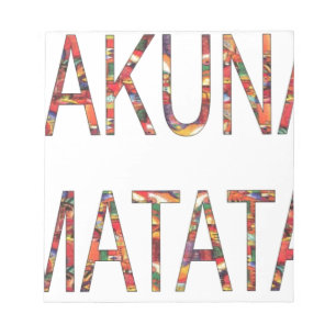 Bloc-note Belles couleurs Vintages africaines Hakuna Matata 