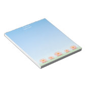 Bloc-note Belles fleurs de lotus sur fond bleu clair (Incliné)