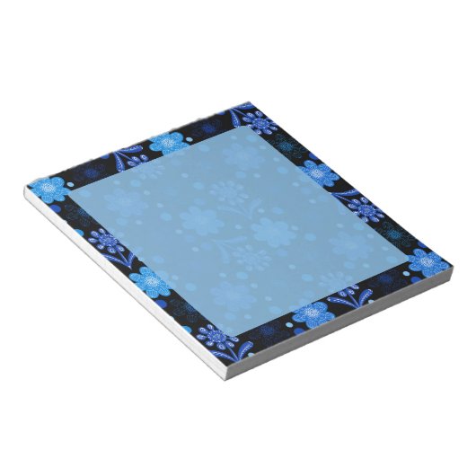 Bloc-note Belles fleurs de saumon bleu (Incliné)