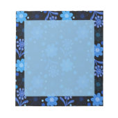 Bloc-note Belles fleurs de saumon bleu (Devant)