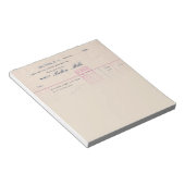 Bloc-note Belton Mills Belton, SC Receipt Notepad (Incliné)