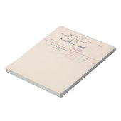 Bloc-note Belton Mills Belton, SC Receipt Notepad (Tourné)