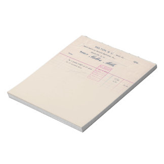 Bloc-note Belton Mills Belton, SC Receipt Notepad